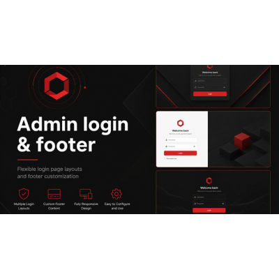 Custom Admin Login + Footer